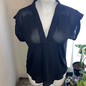 Black V-neck Blouse
